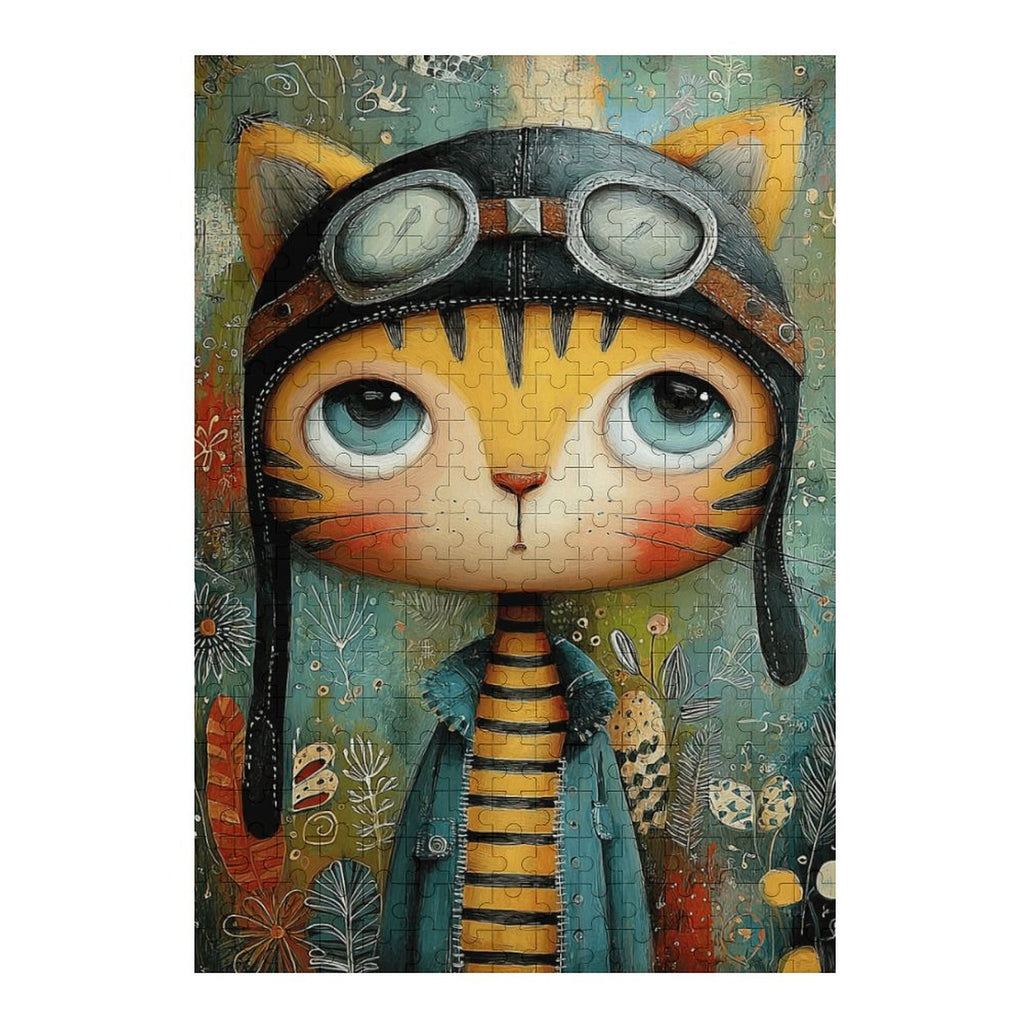 Cat Pilot Wooden Puzzle