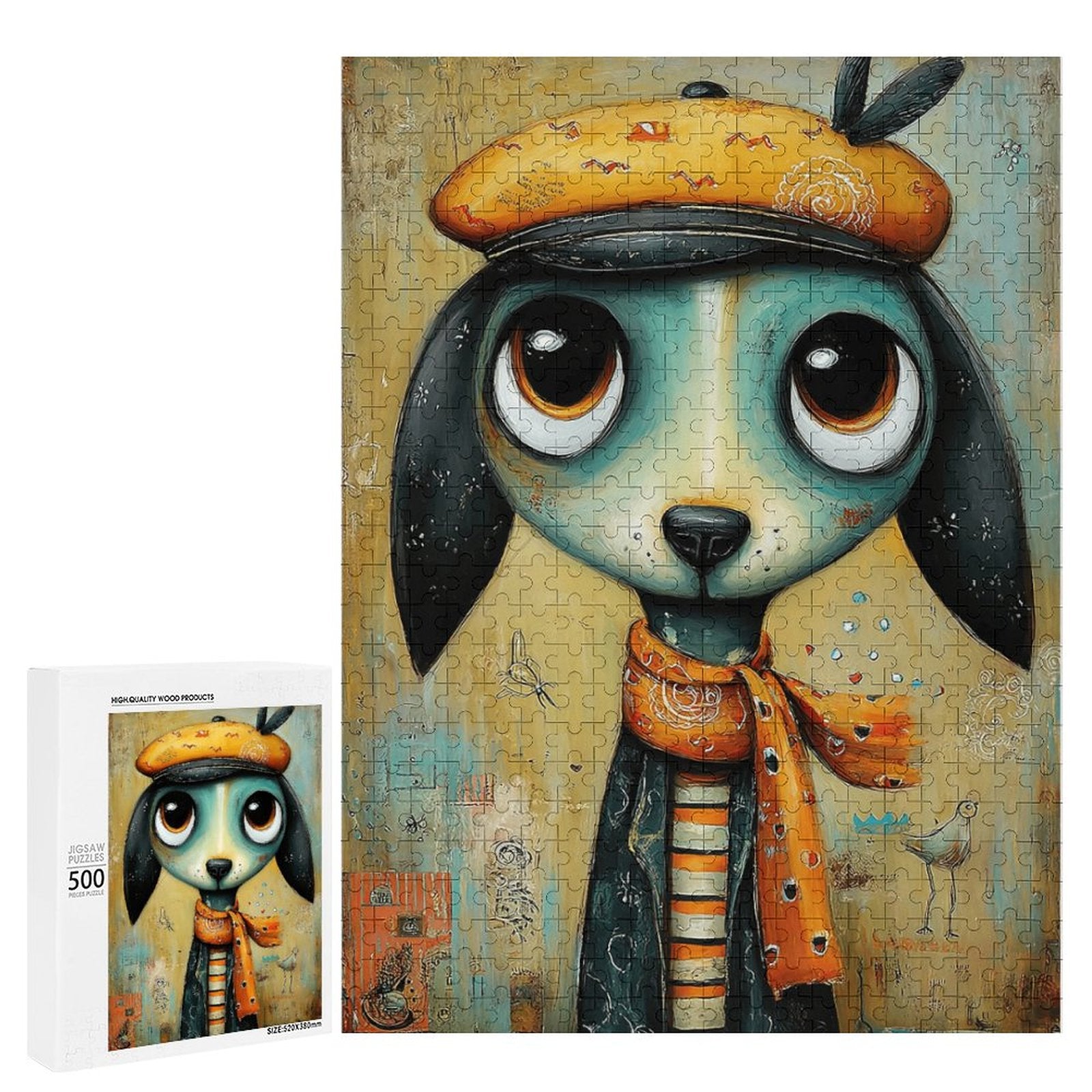 Boho Puppy Wooden Puzzle