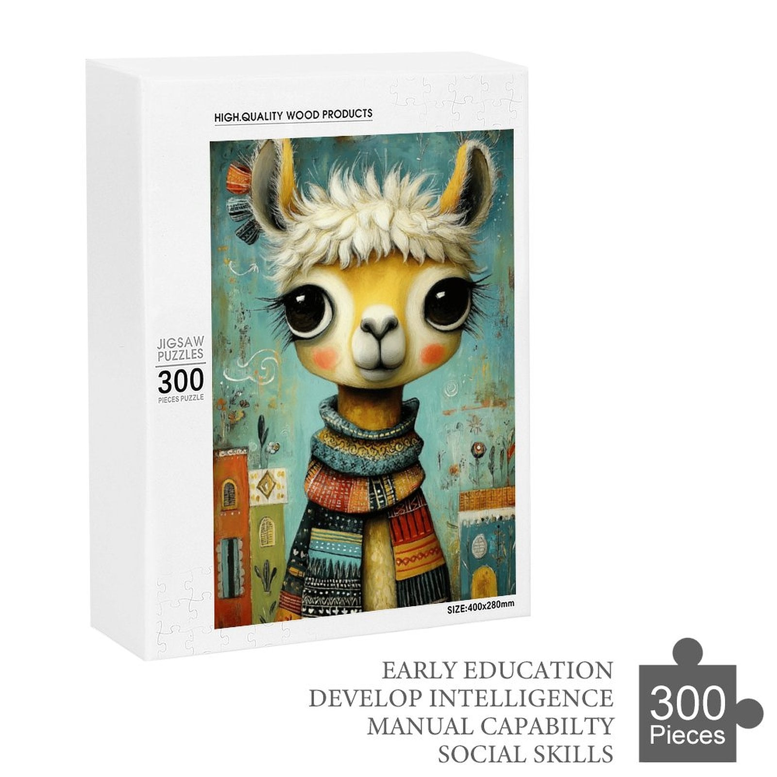 Boho Alpaca Wooden Puzzle