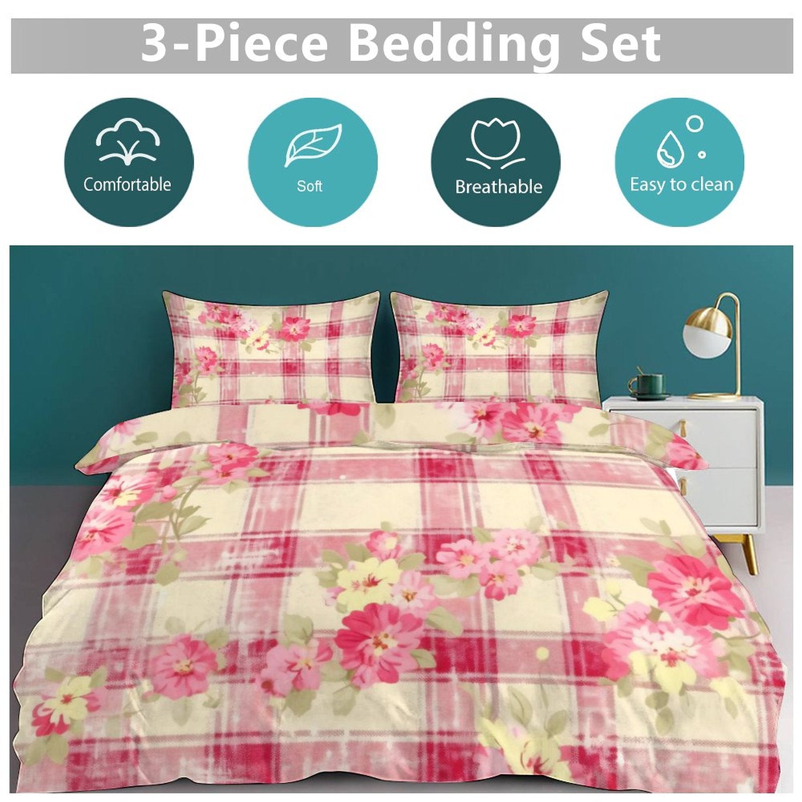 King 3-Piece Bedding Set-102"x90"/ 259x229cm