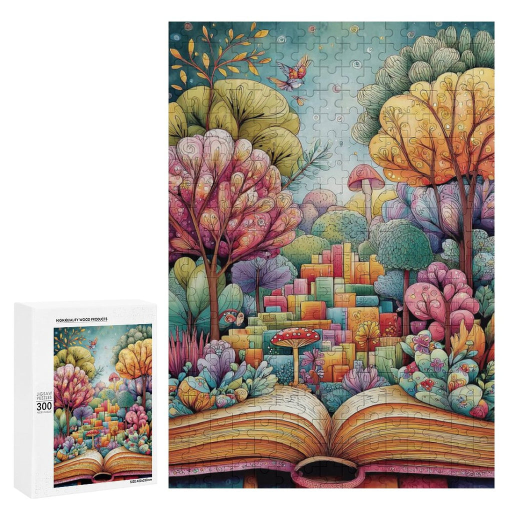 Colorful Books Wooden Puzzle