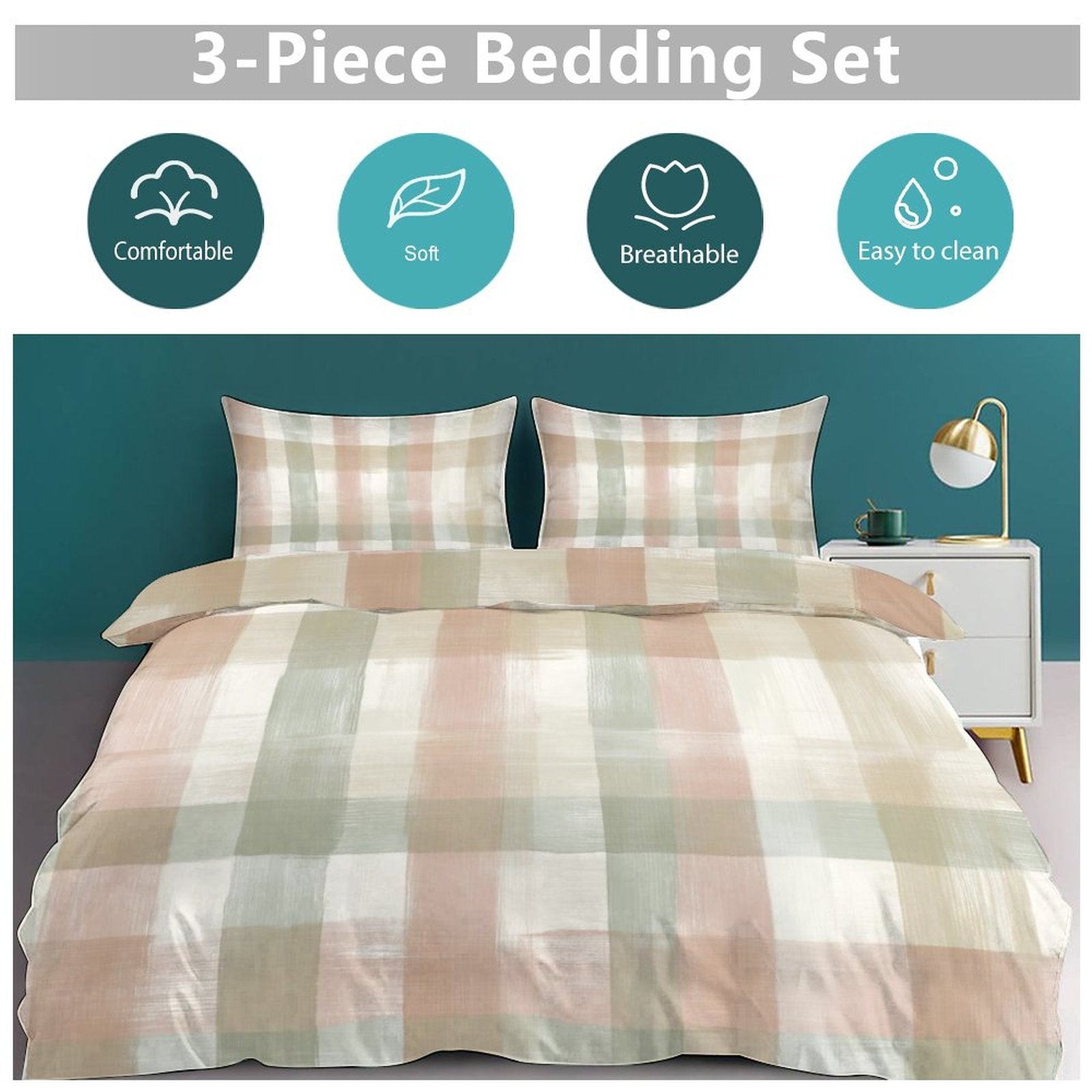 King 3-Piece Bedding Set-102"x90"/ 259x229cm