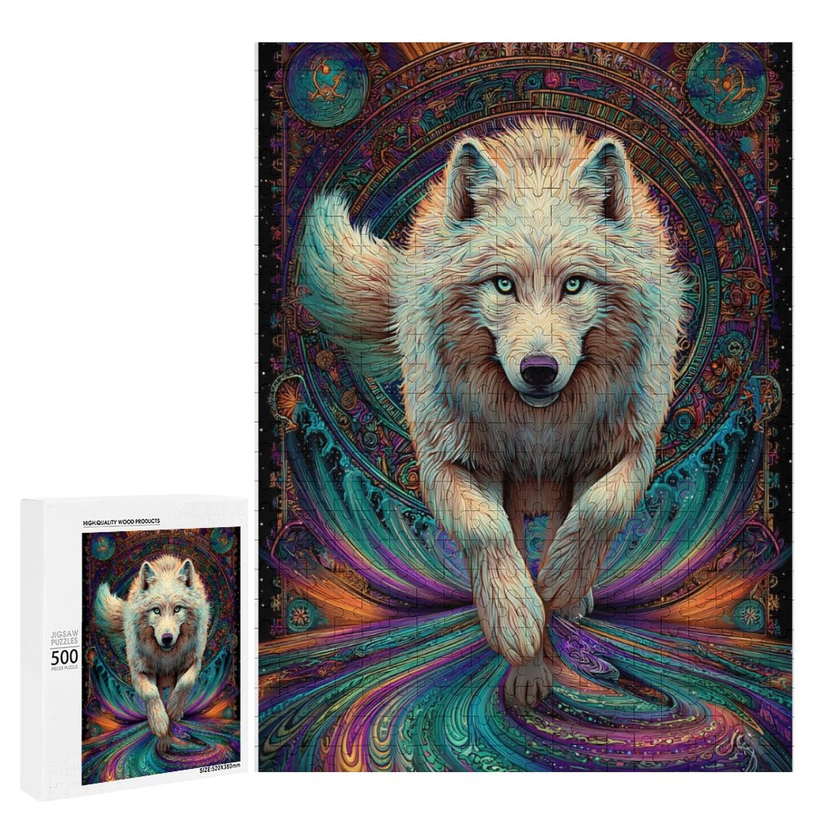 White Wolf Wooden Puzzle