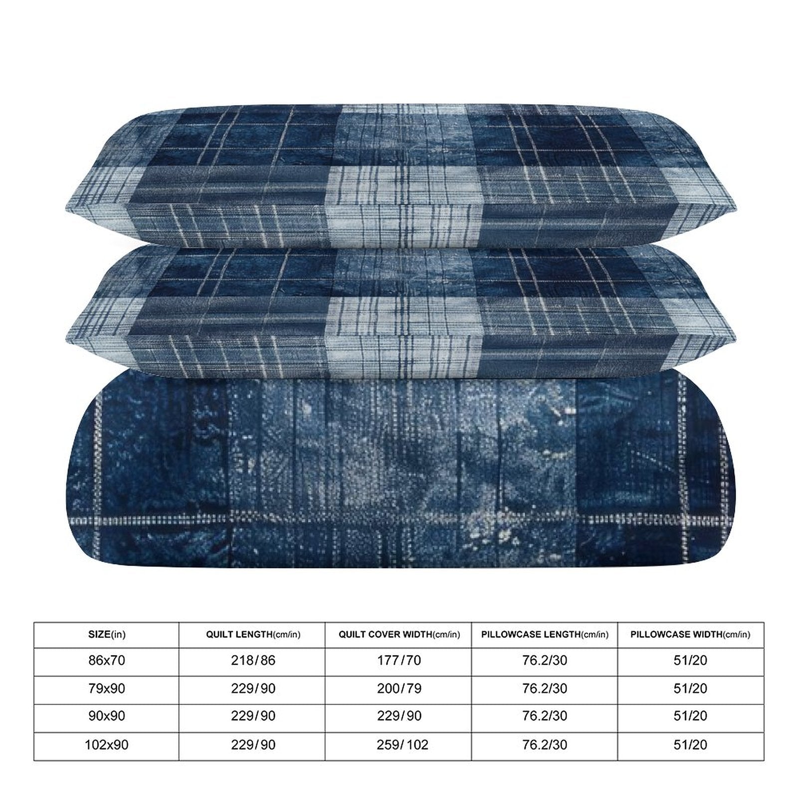 Queen 3-Piece Bedding Set-90"x90"/ 229x229cm