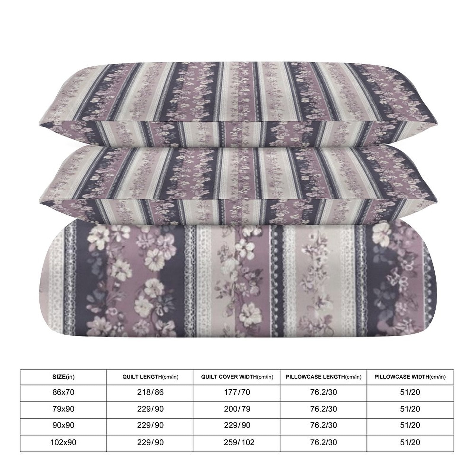 Queen 3-Piece Bedding Set-90"x90"/ 229x229cm