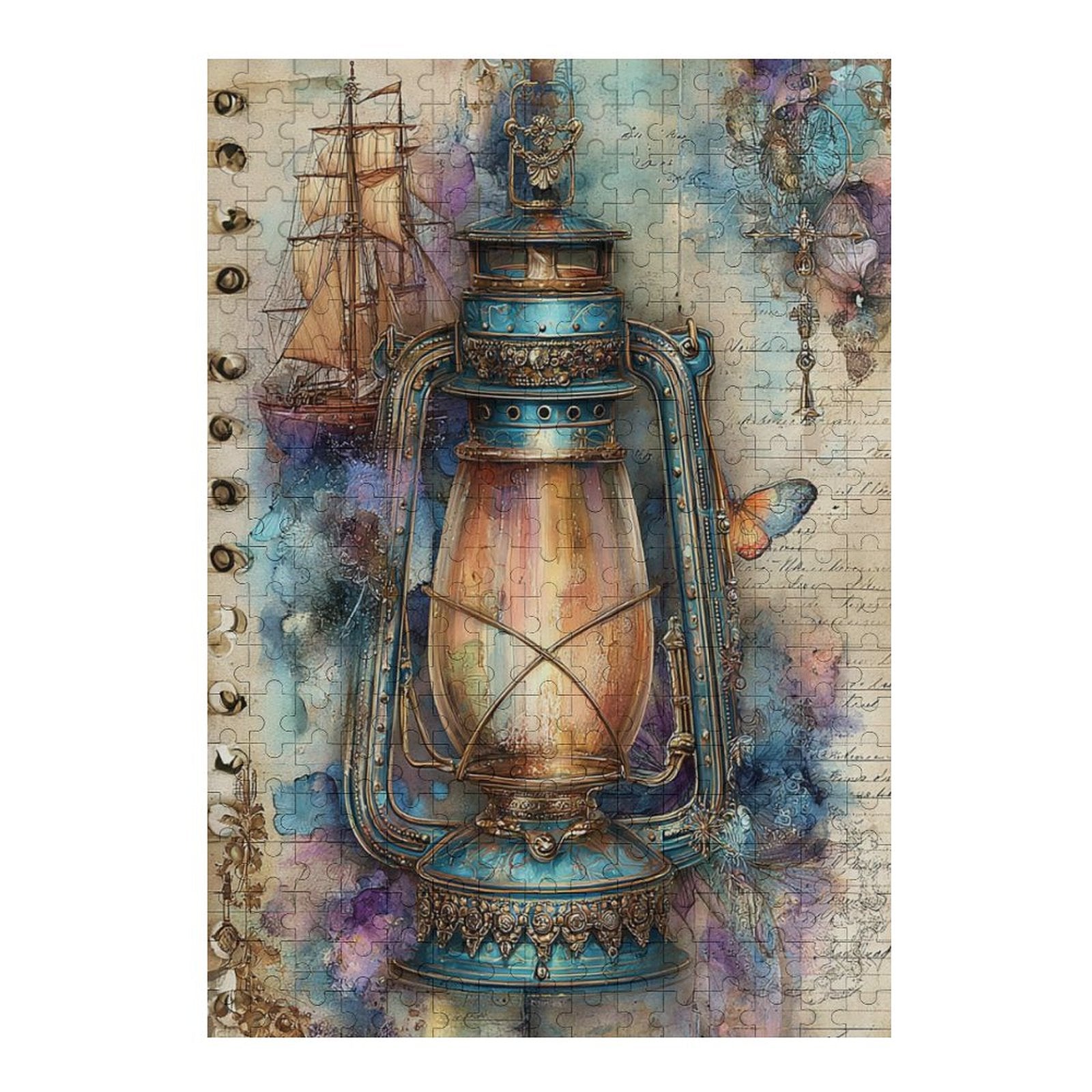 Ship and Lantern Wooden Puzzle