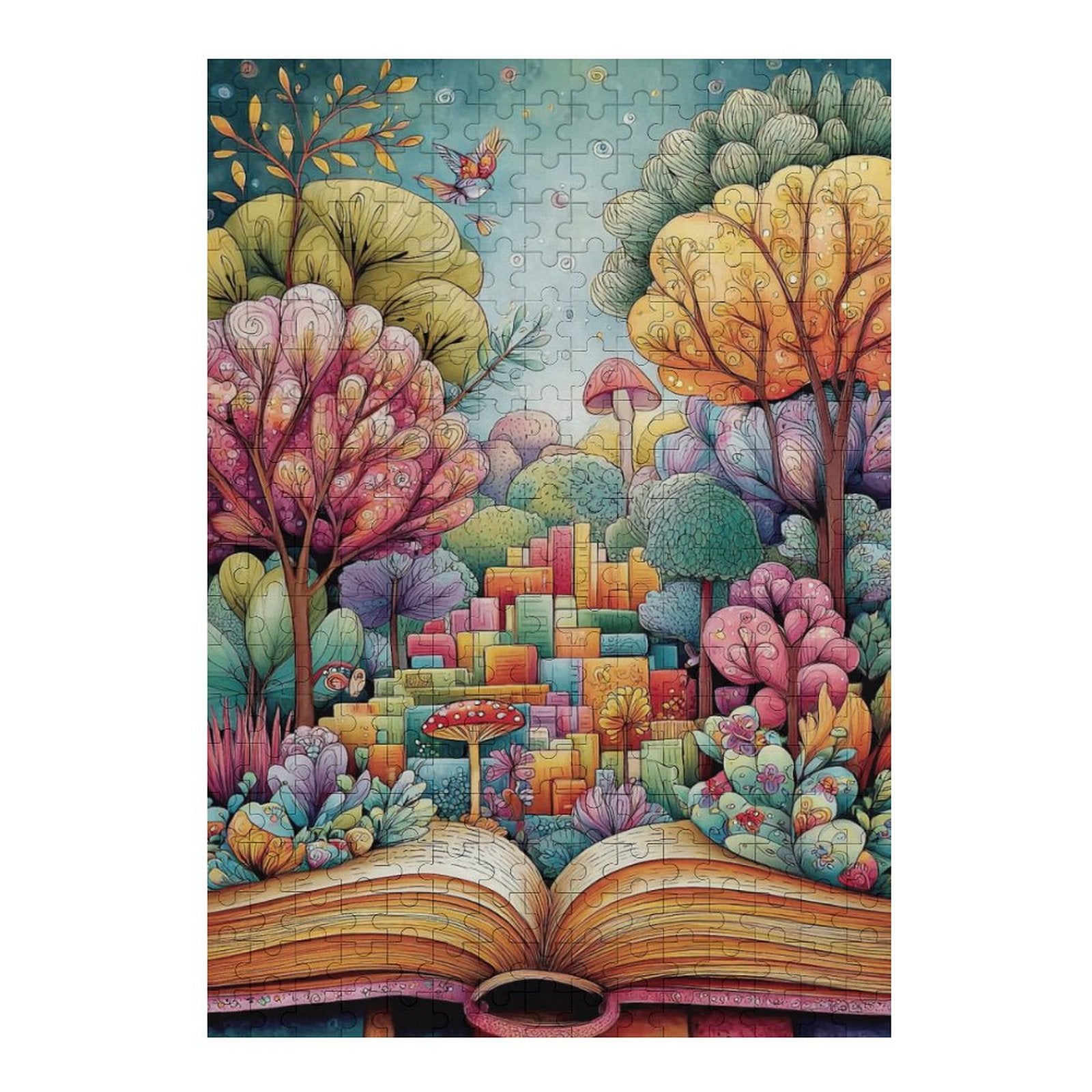 Colorful Books Wooden Puzzle