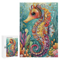 Colorful Seahorse Wooden Puzzle