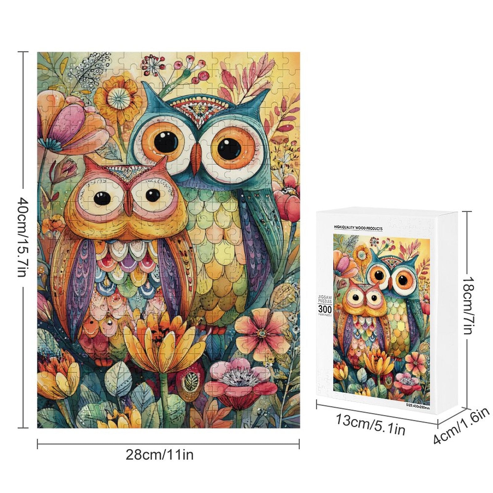 Colorful owls Wooden Puzzle