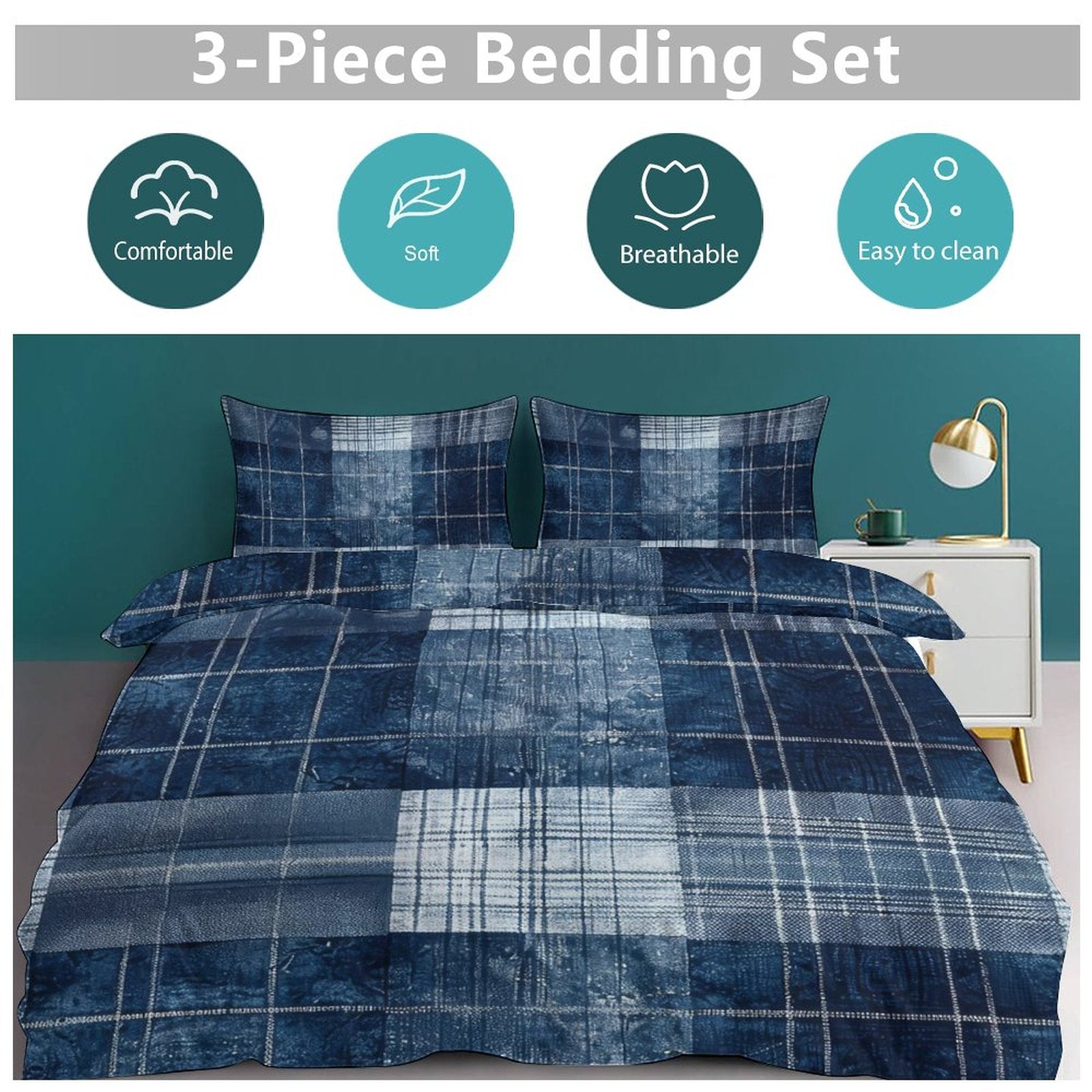 Full 3-Piece Bedding Set-86"×70"/ 218×177cm