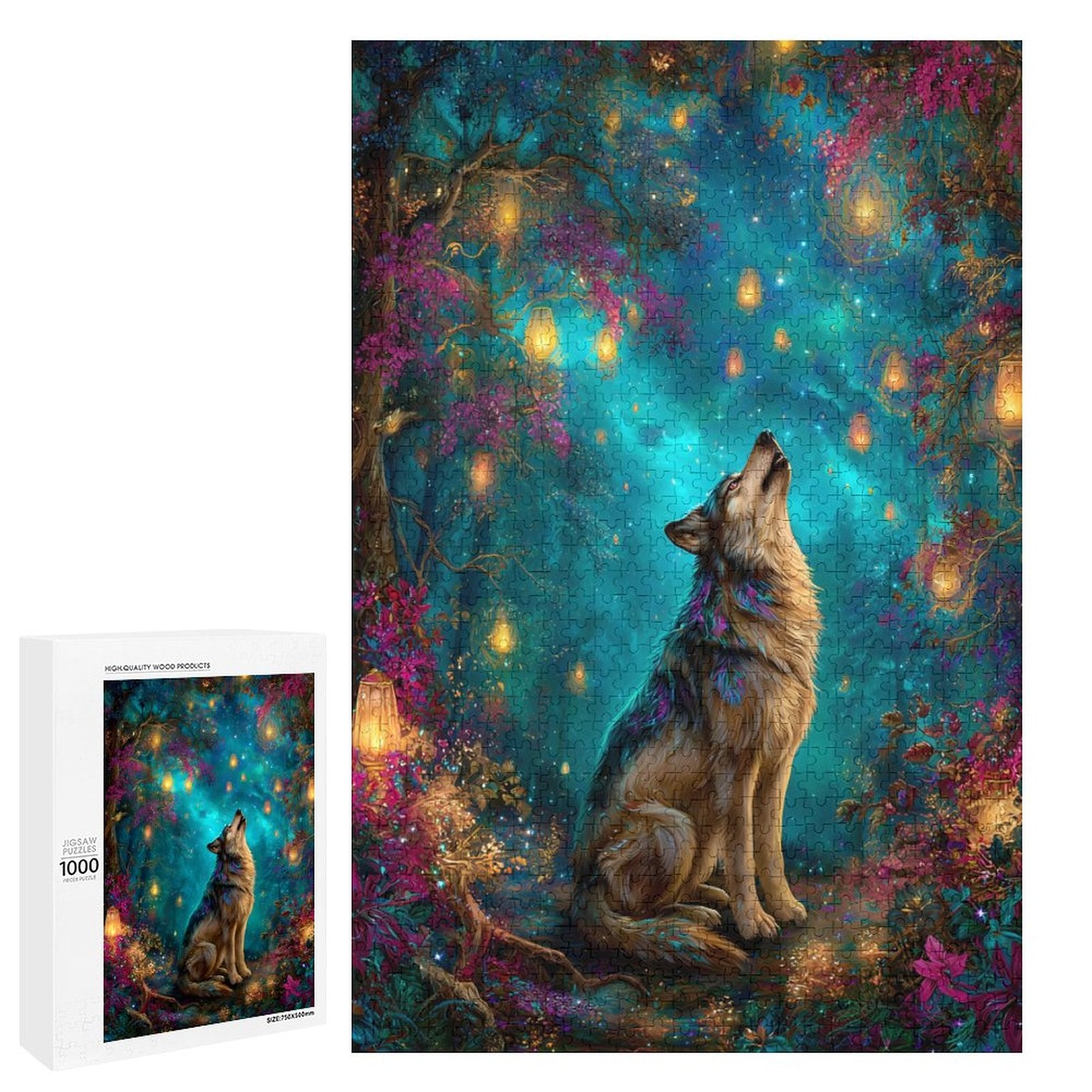 Iridescent Wolf Wooden Puzzle