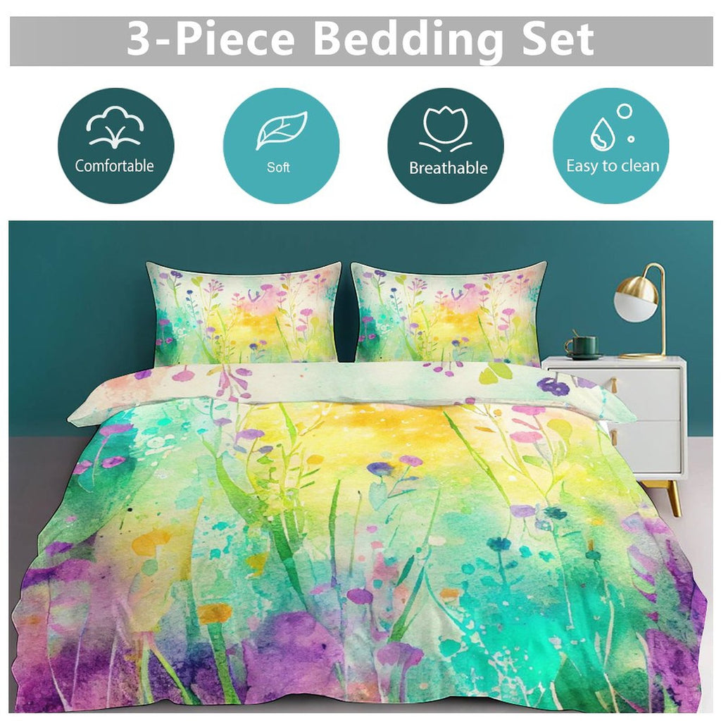 Queen 3-Piece Bedding Set-90"x90"/ 229x229cm