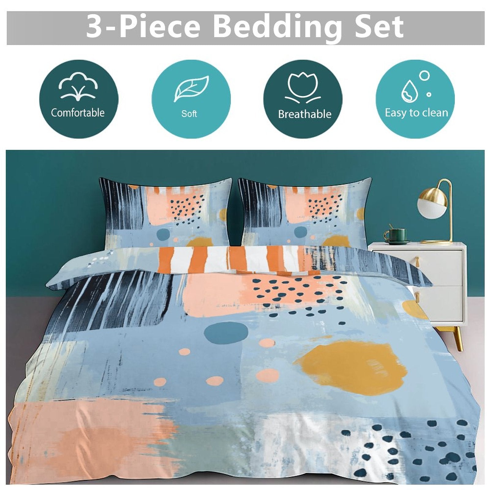 Full 3-Piece Bedding Set-86"×70"/ 218×177cm