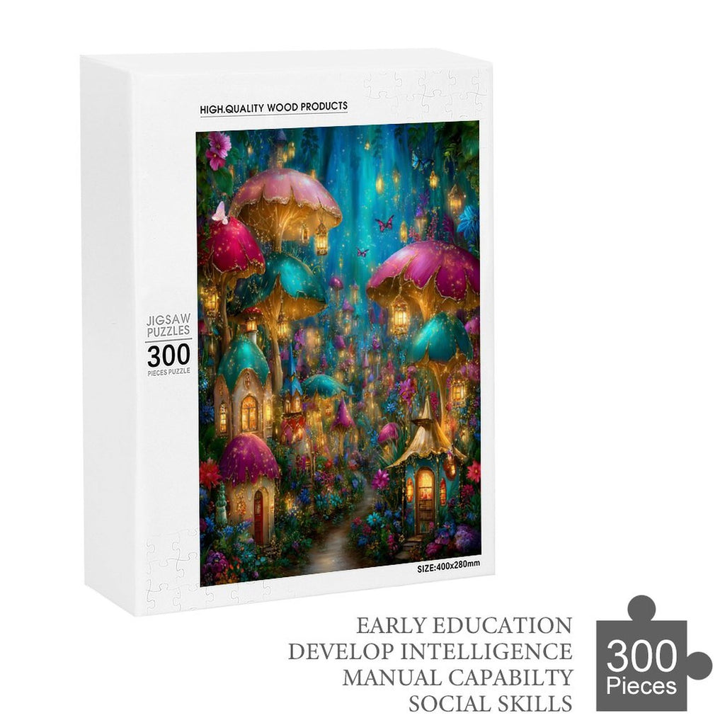 Mystical Mushroom City Wooden Puzzle