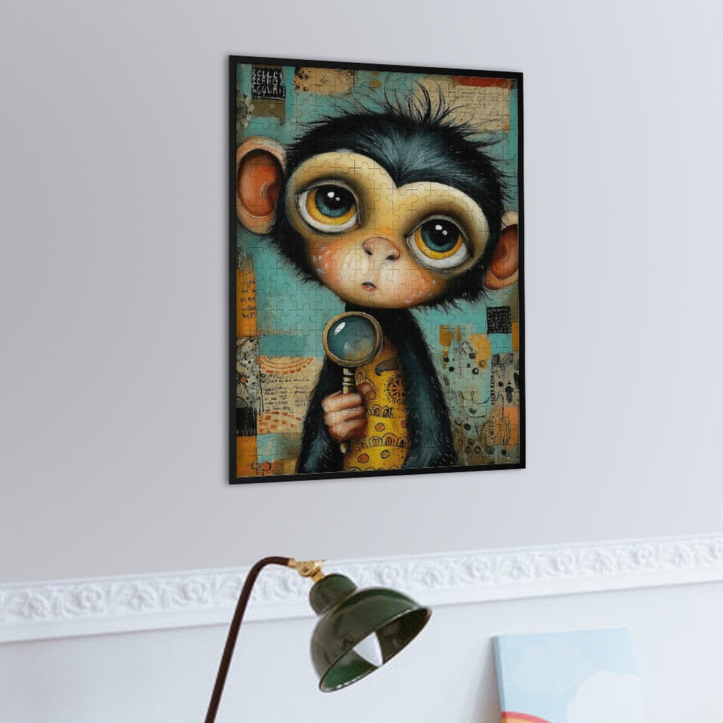 Boho Baby Monkey explorer Wooden Puzzle
