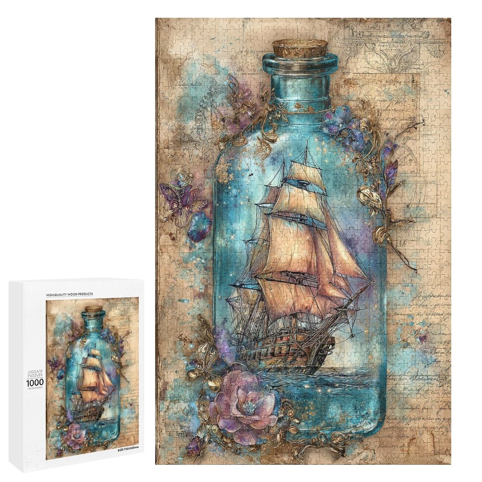 Ship in a Bottle Wooden Puzzle