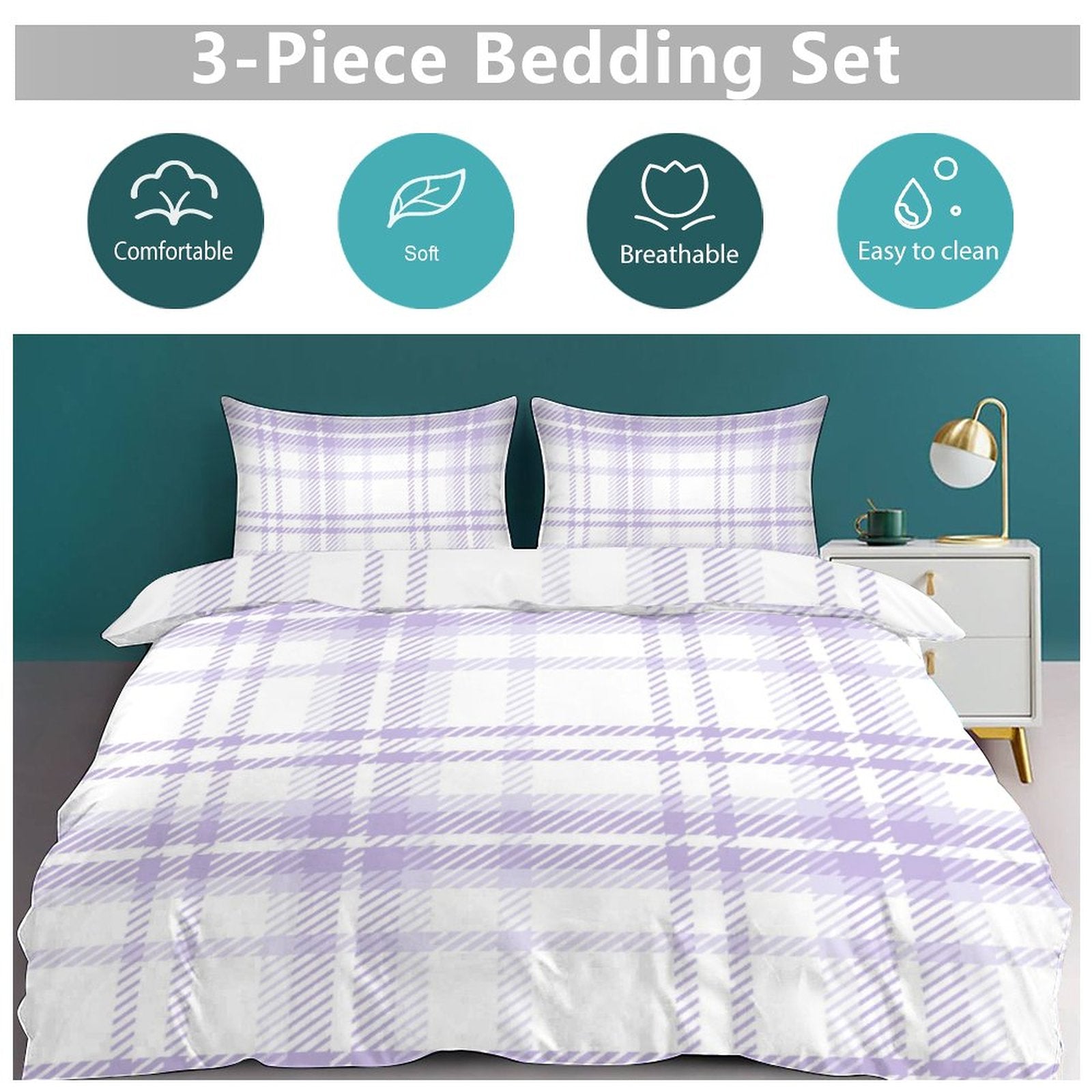 Full 3-Piece Bedding Set-86"×70"/ 218×177cm