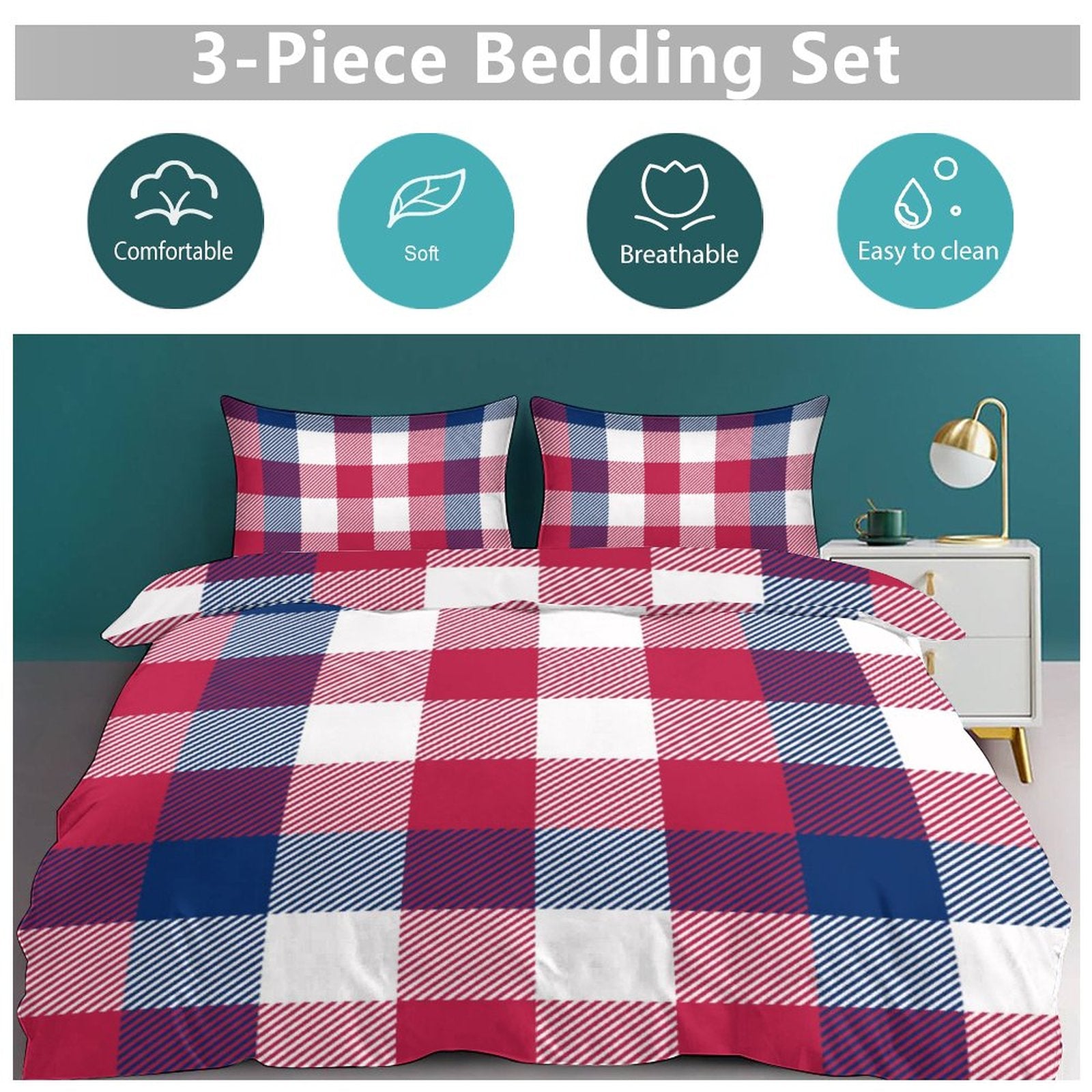 Full 3-Piece Bedding Set-86"×70"/ 218×177cm