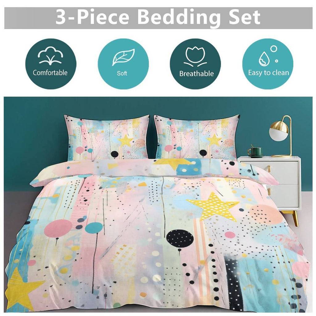 Queen 3-Piece Bedding Set-90"x90"/ 229x229cm