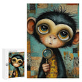 Boho Baby Monkey explorer Wooden Puzzle