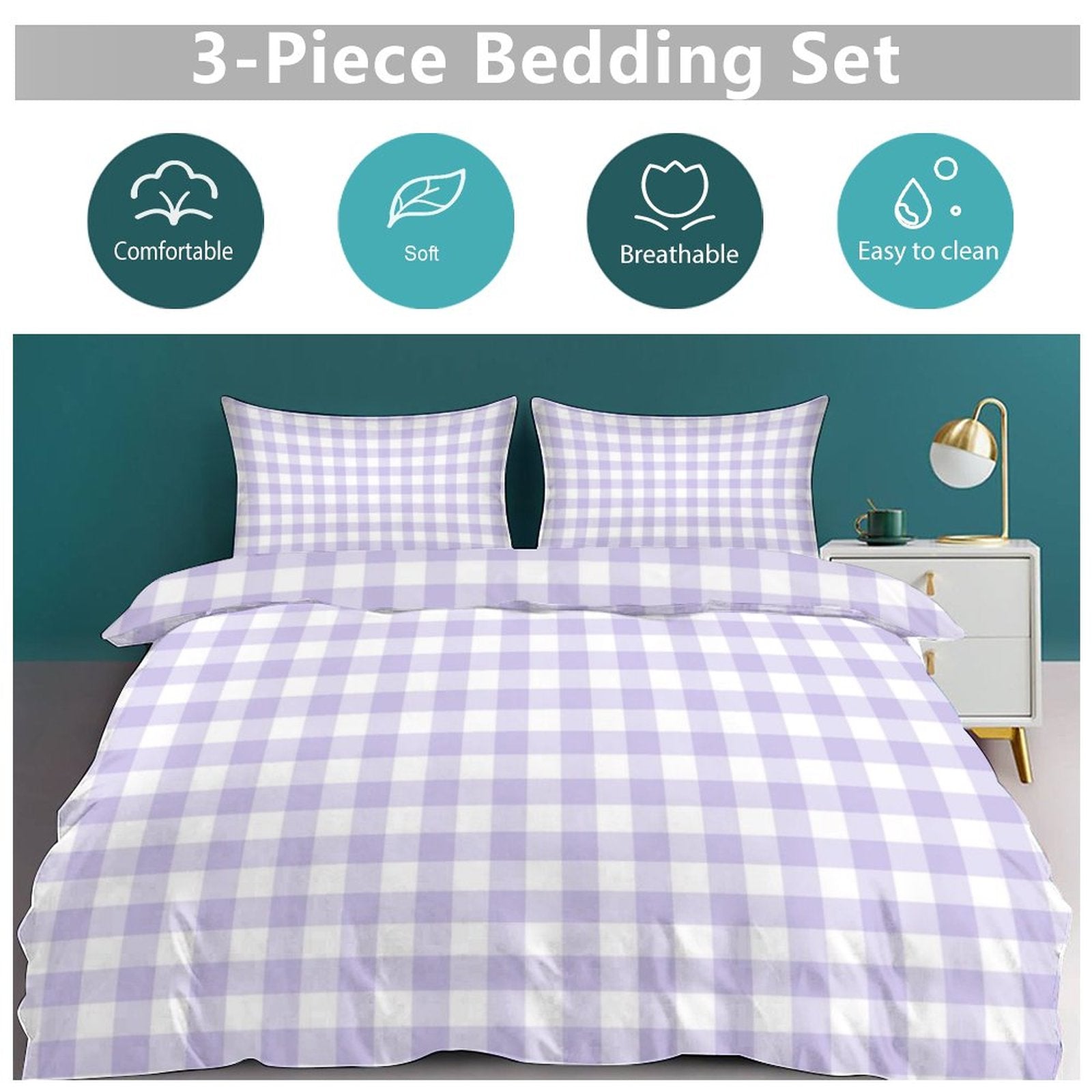 King 3-Piece Bedding Set-102"x90"/ 259x229cm