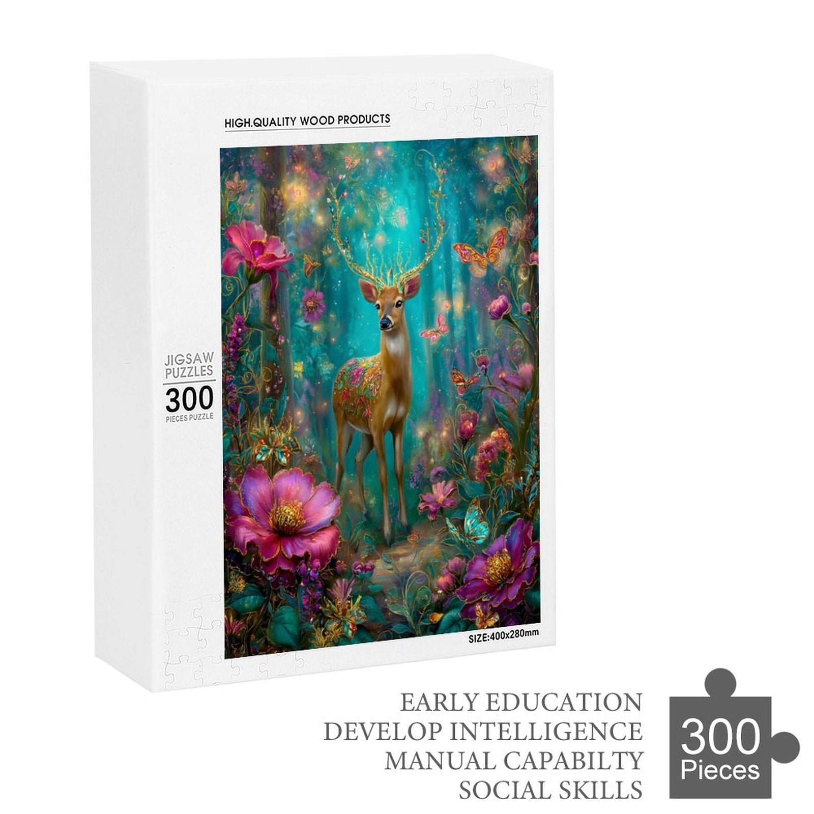 Iridescent deer Wooden Puzzle