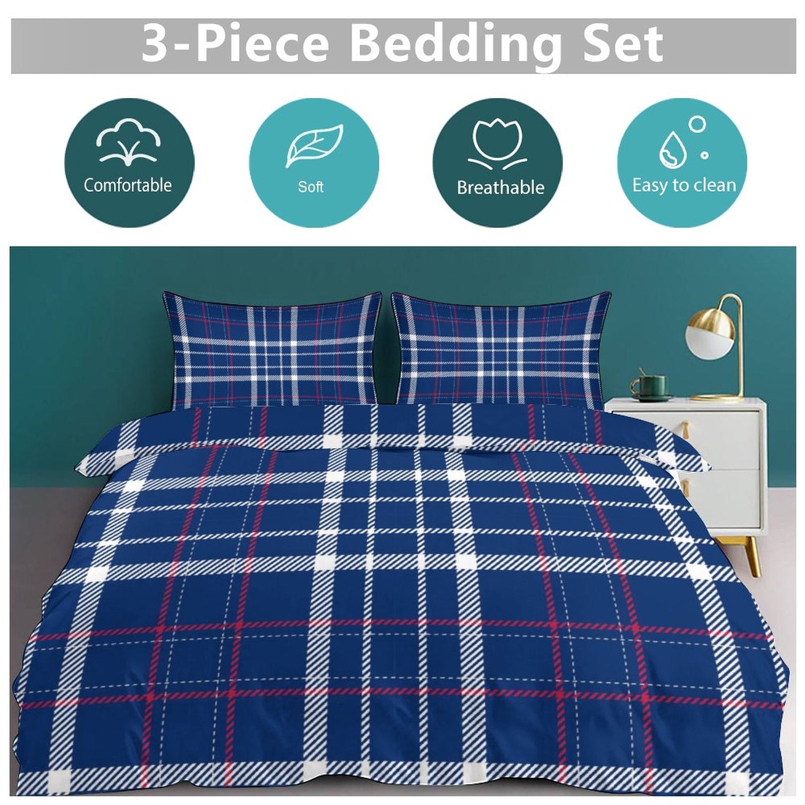 King 3-Piece Bedding Set-102"x90"/ 259x229cm