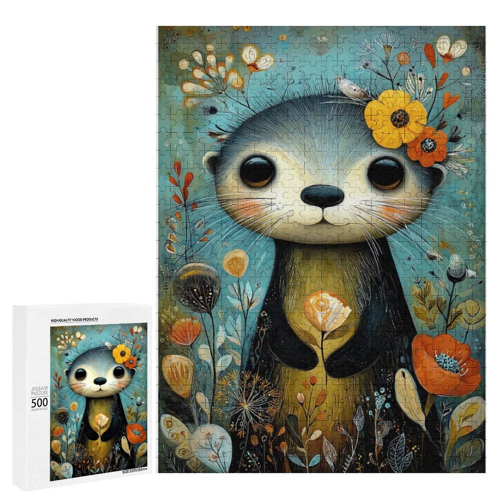 Boho Baby Otter Wooden Puzzle