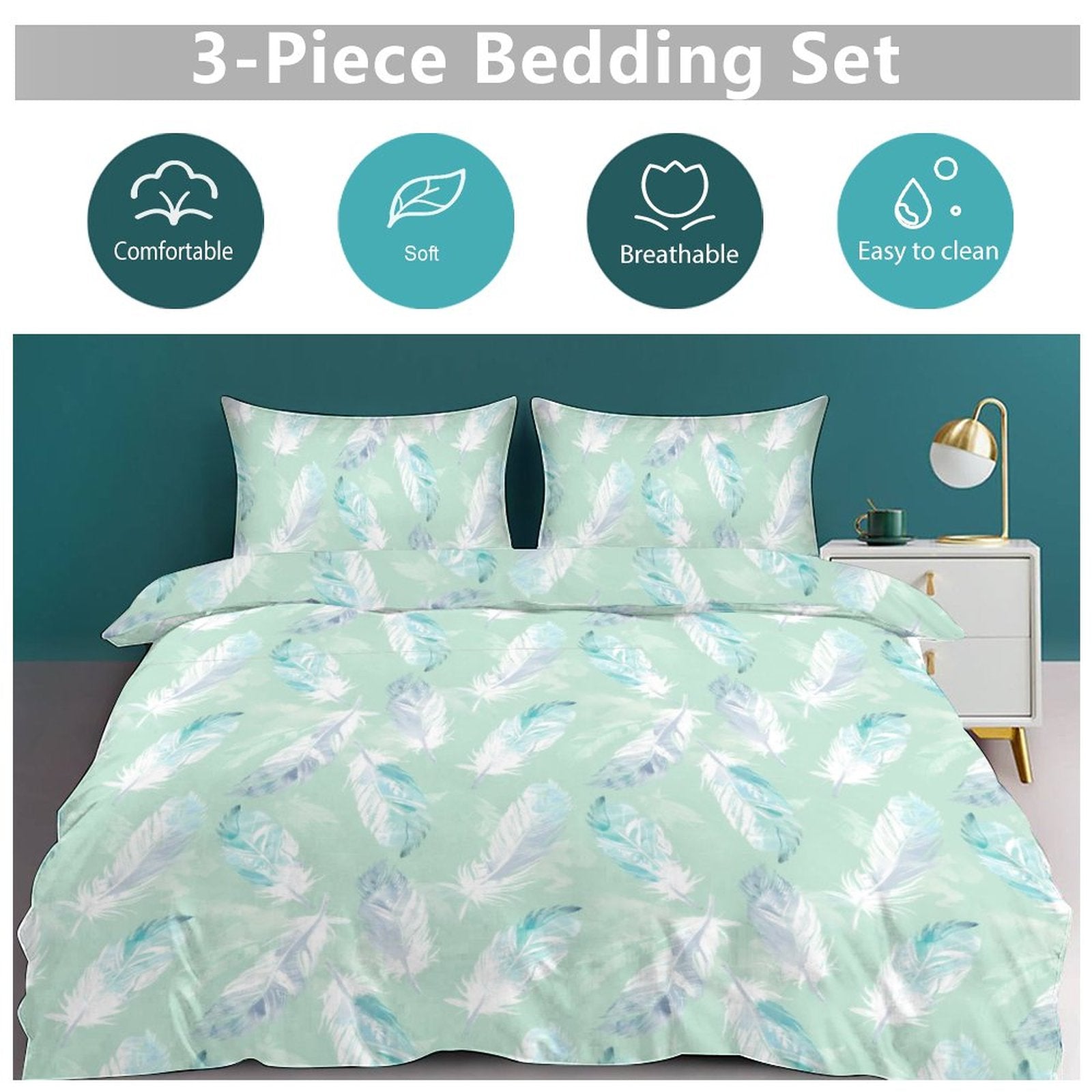 Full 3-Piece Bedding Set-86"×70"/ 218×177cm
