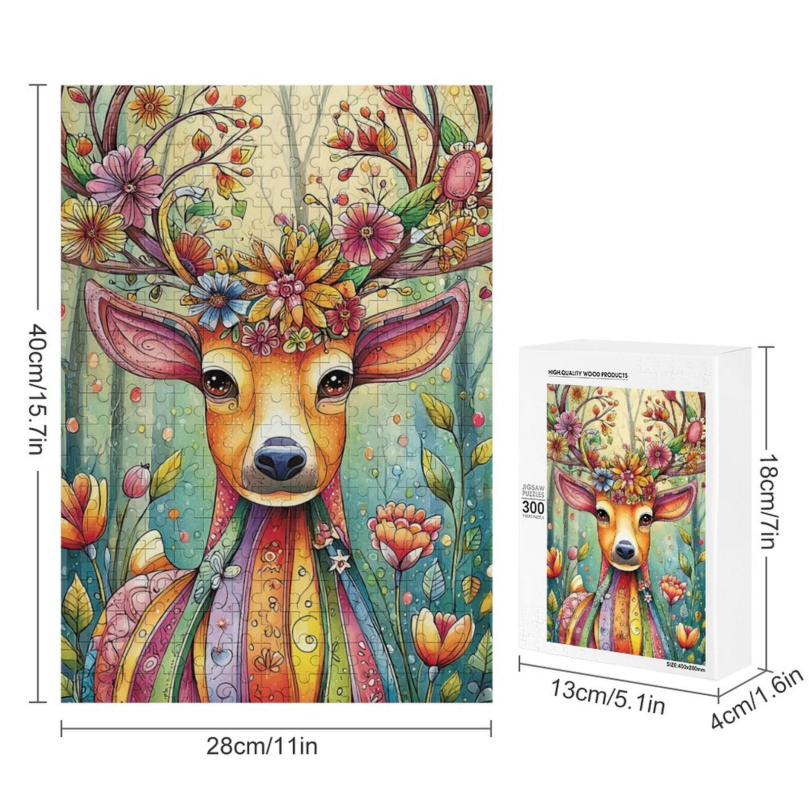 Colorful deer Wooden Puzzle