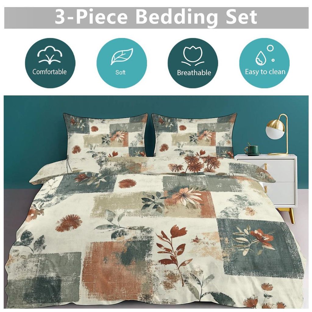 Queen 3-Piece Bedding Set-90"x90"/ 229x229cm