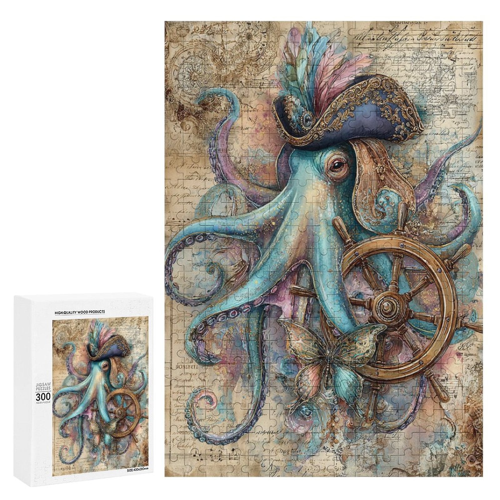 Captain Octopus Wooden Puzzle