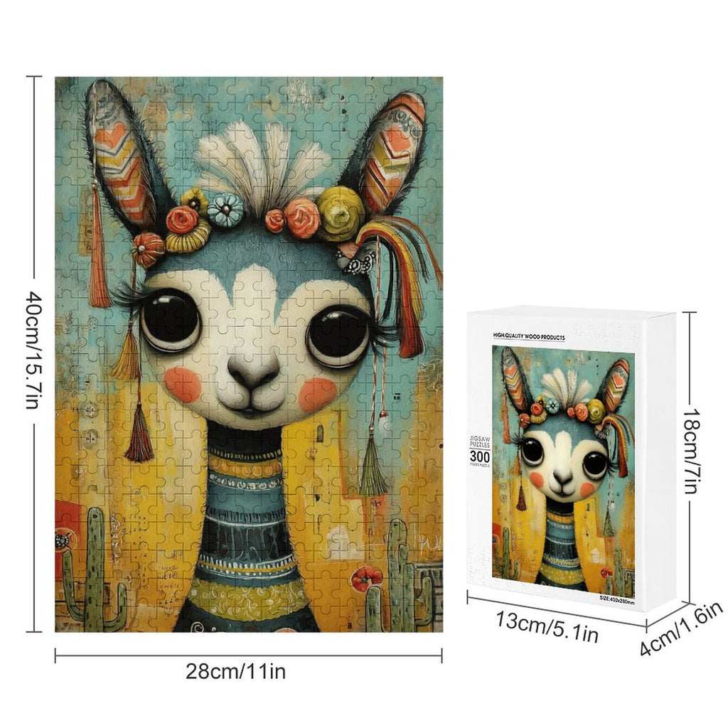 Boho Baby Llama Wooden Puzzle