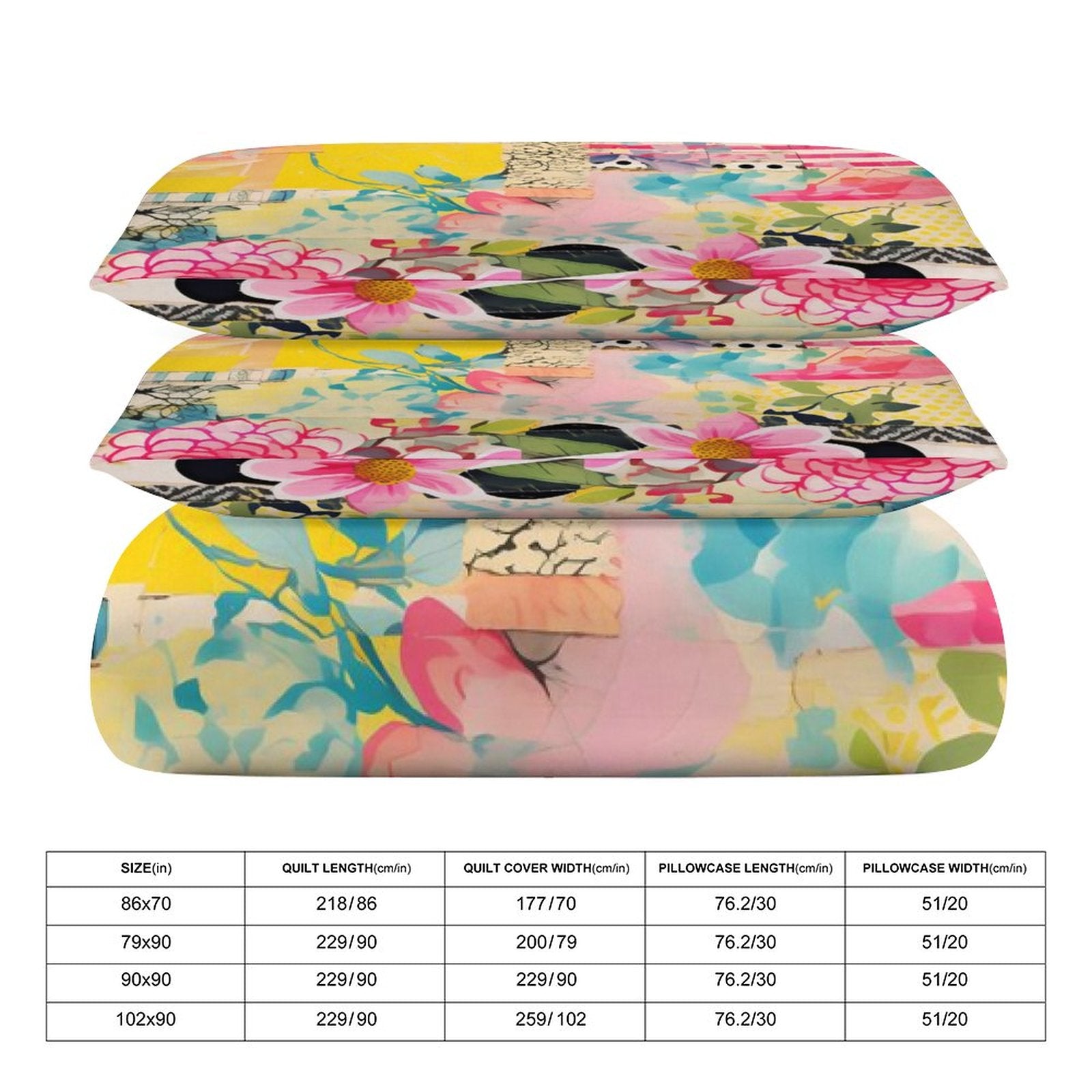 Queen 3-Piece Bedding Set-90"x90"/ 229x229cm