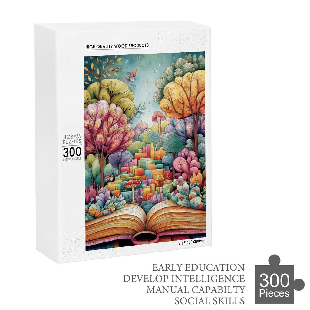 Colorful Books Wooden Puzzle