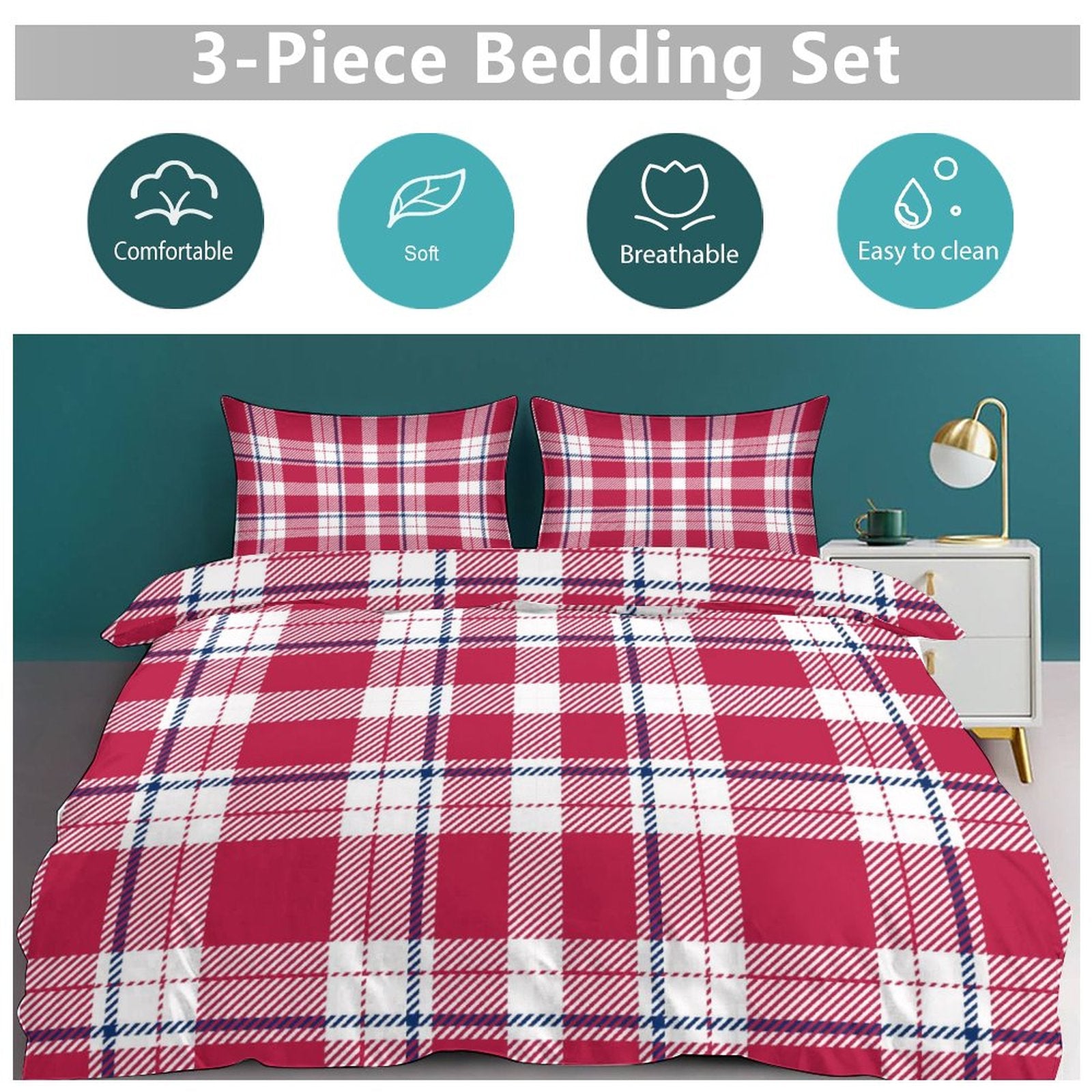 King 3-Piece Bedding Set-102"x90"/ 259x229cm