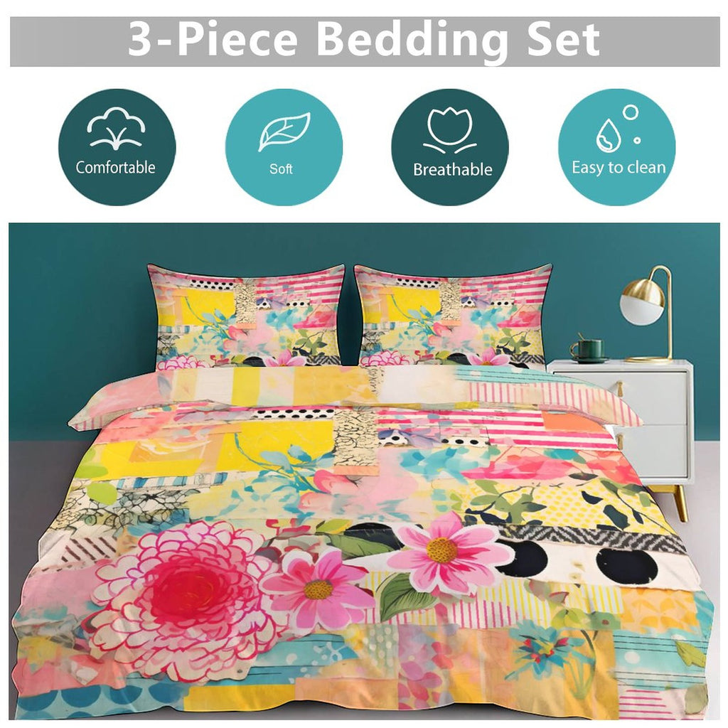 Queen 3-Piece Bedding Set-90"x90"/ 229x229cm