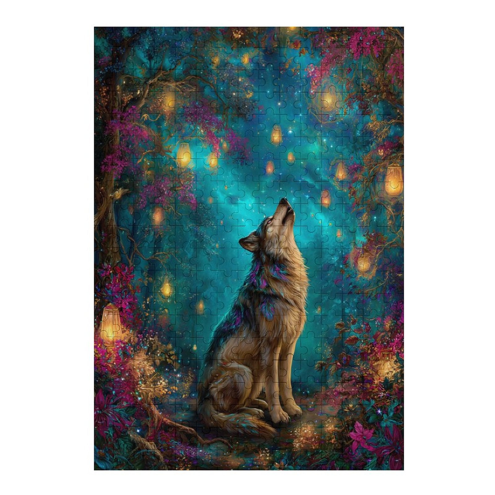 Iridescent Wolf Wooden Puzzle