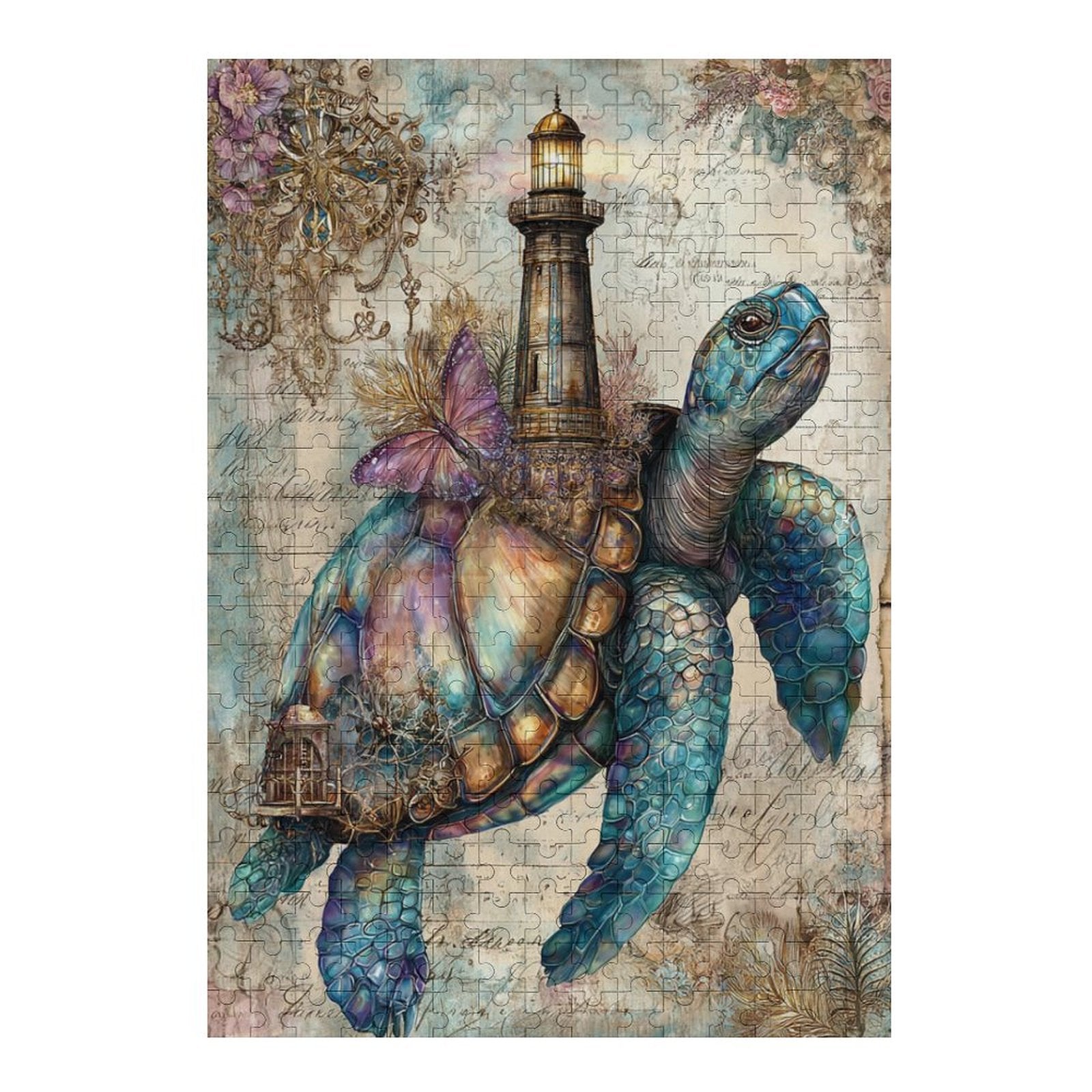 Lighthouse Turtle Wooden Puzzle