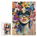 Colorful Butterfly Woman Wooden Puzzle