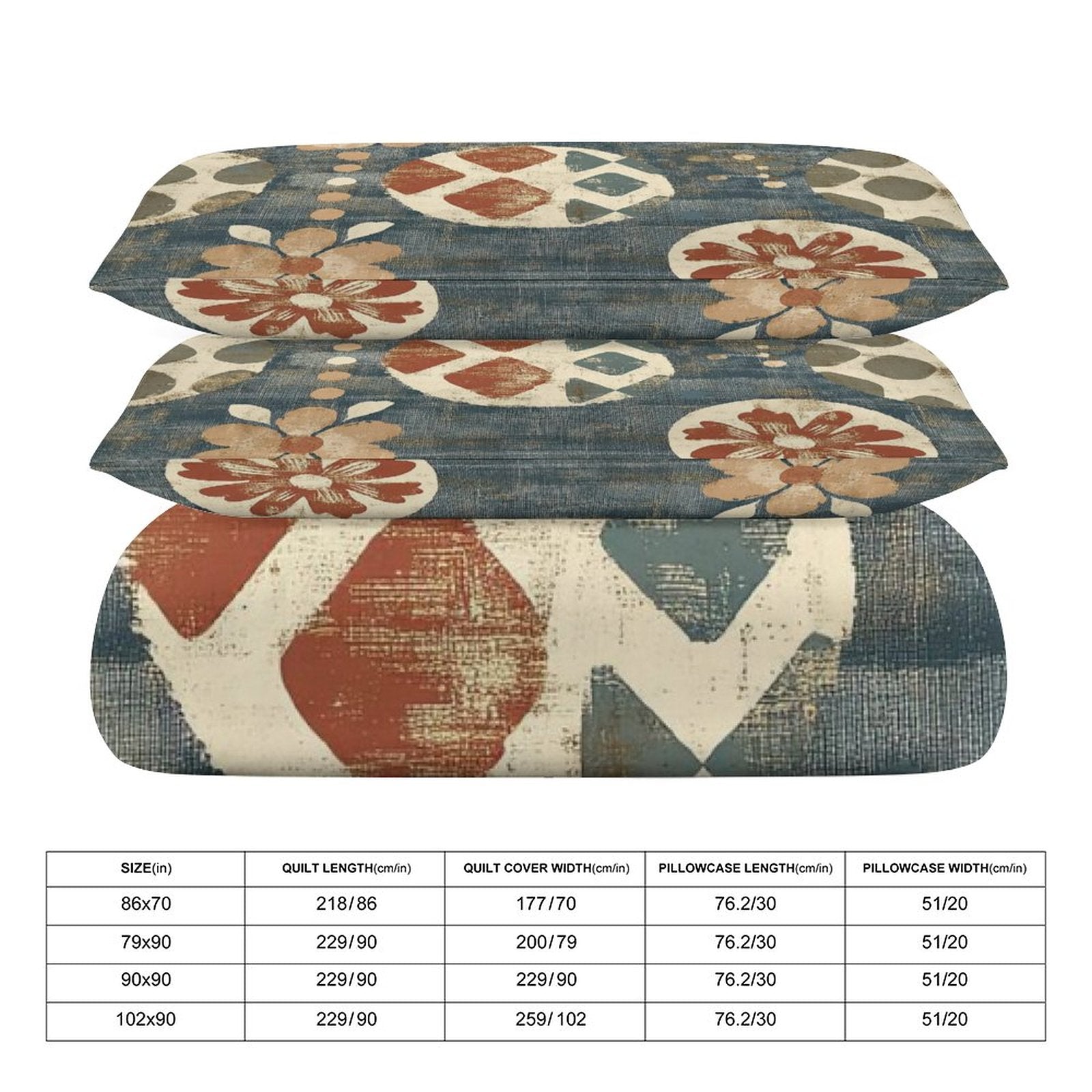 Queen 3-Piece Bedding Set-90"x90"/ 229x229cm