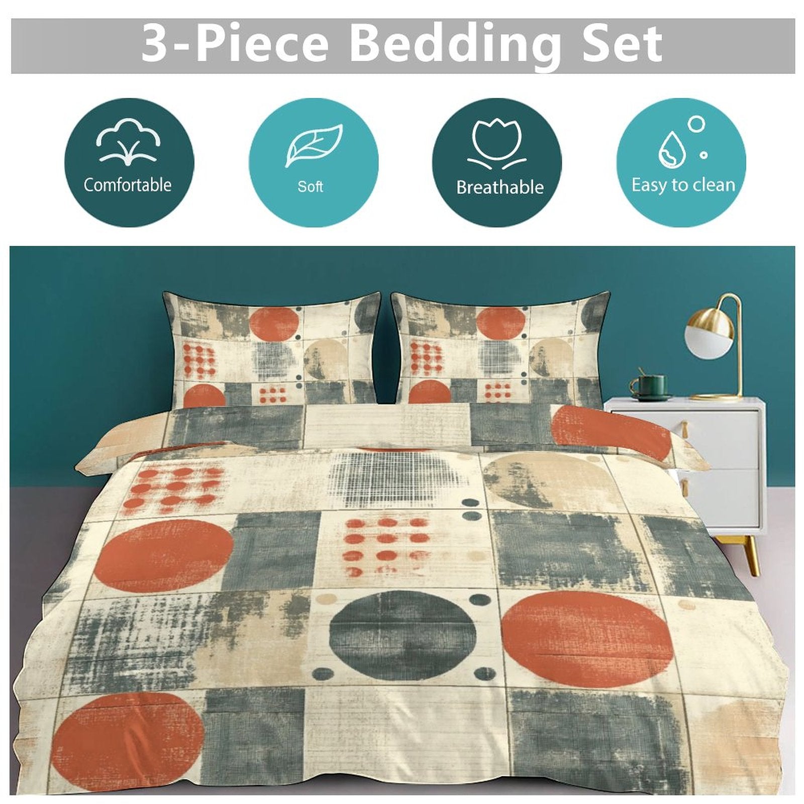 Full 3-Piece Bedding Set-86"×70"/ 218×177cm