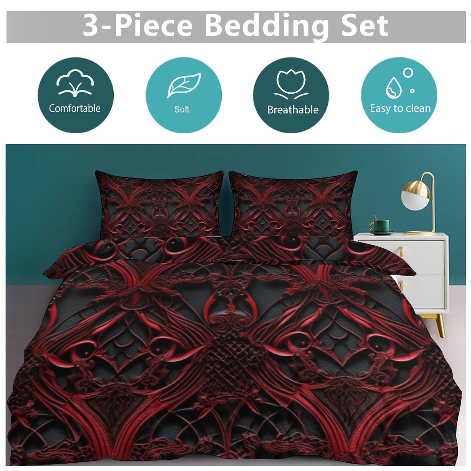 King 3-Piece Bedding Set-102"x90"/ 259x229cm