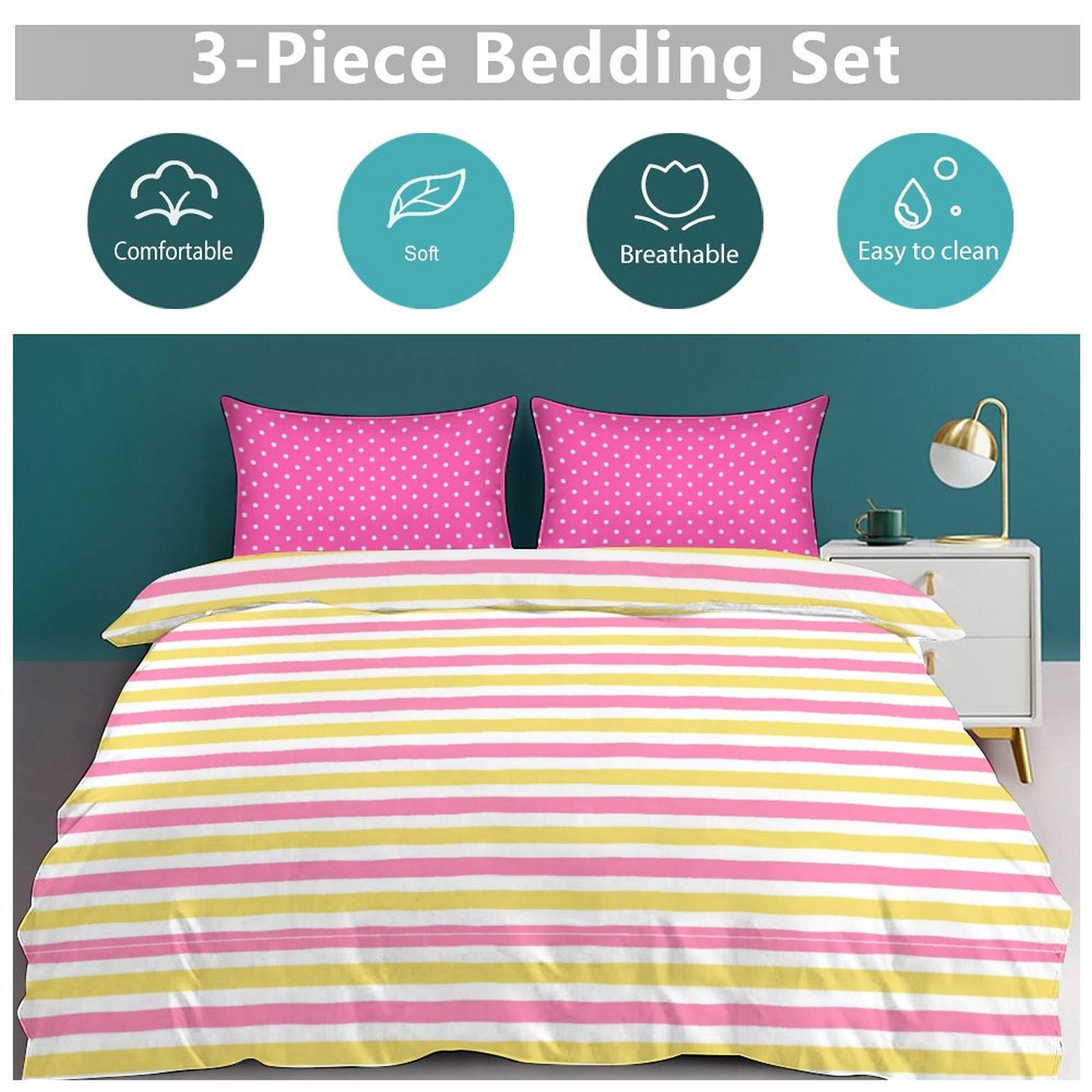 Full 3-Piece Bedding Set-86"×70"/ 218×177cm