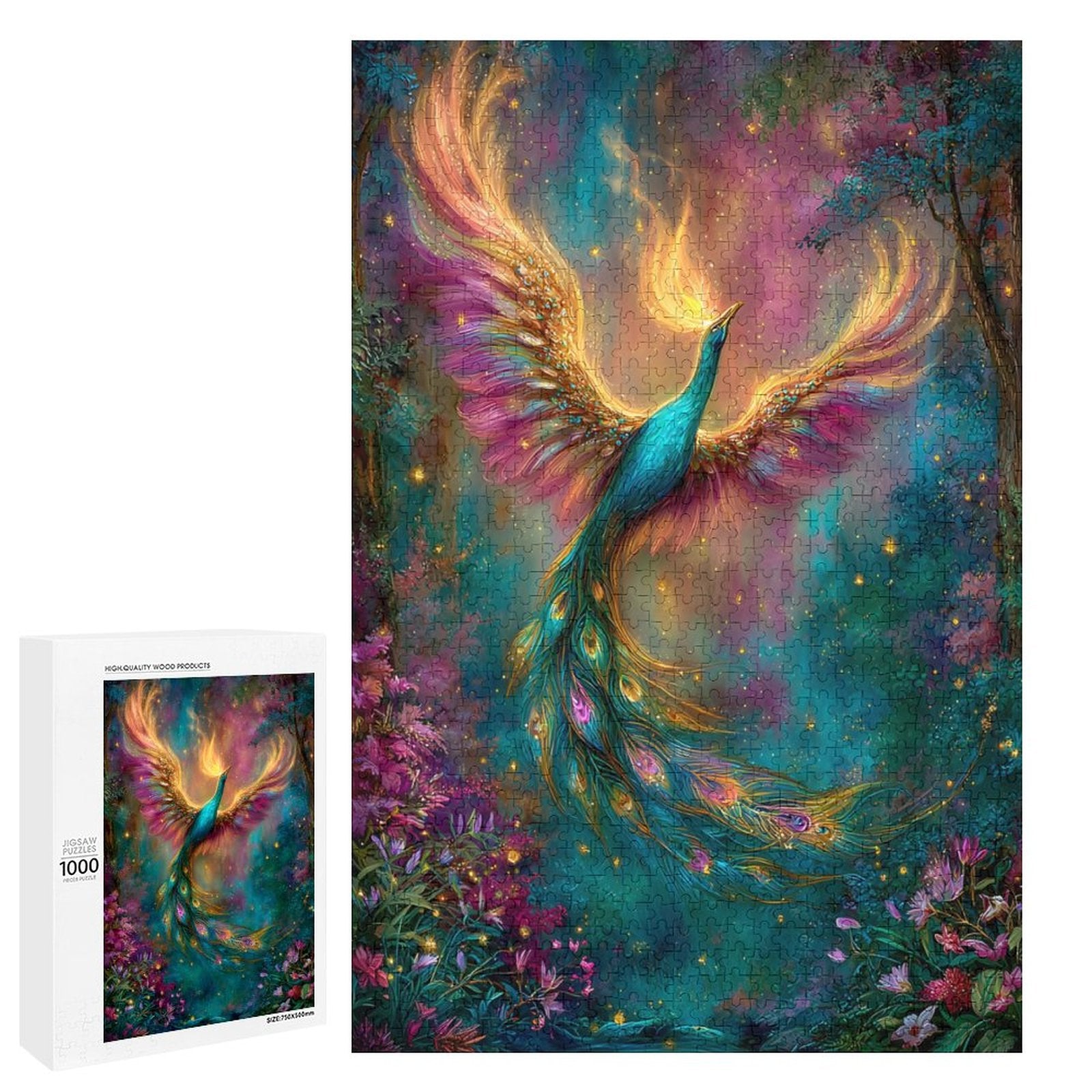 Iridescent peacock Wooden Puzzle