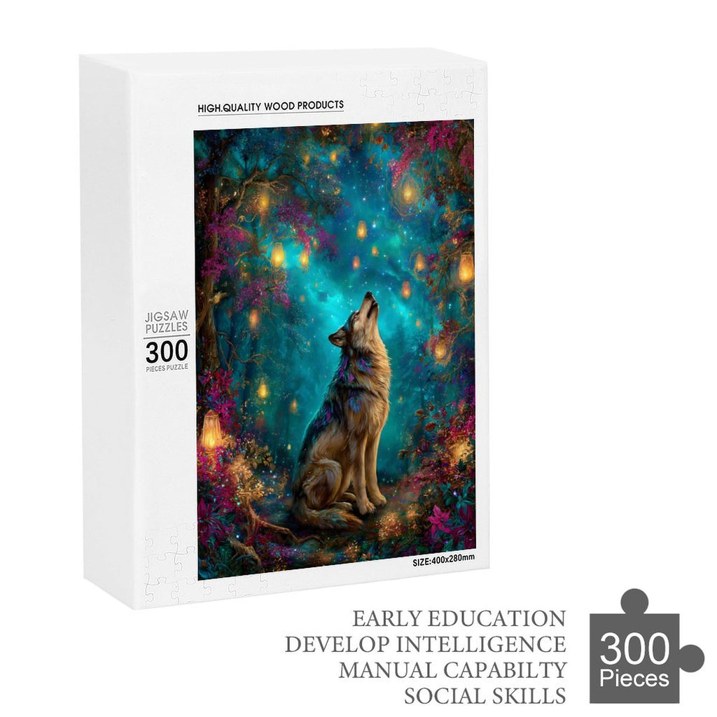 Iridescent Wolf Wooden Puzzle