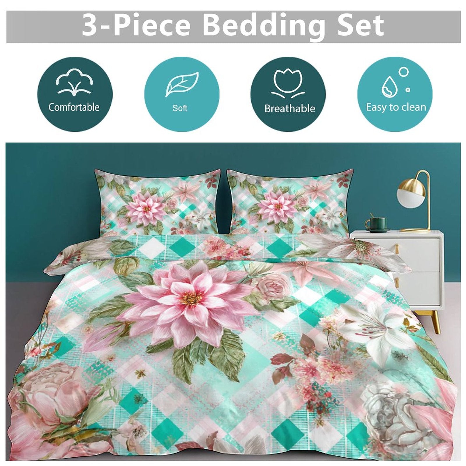 King 3-Piece Bedding Set-102"x90"/ 259x229cm