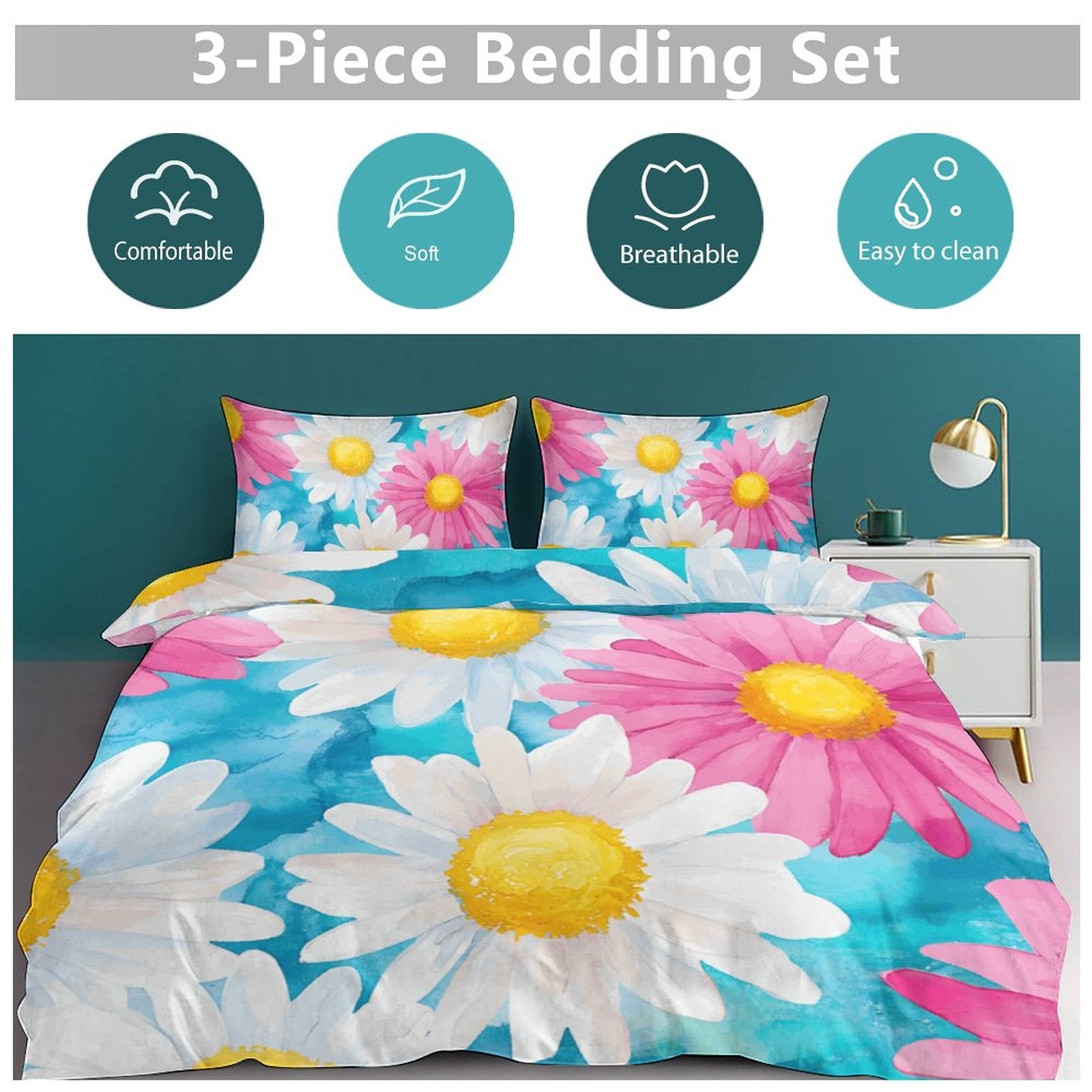 Full 3-Piece Bedding Set-86"×70"/ 218×177cm