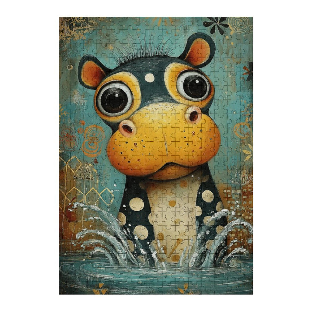 Splashing Hippo Wooden Puzzle