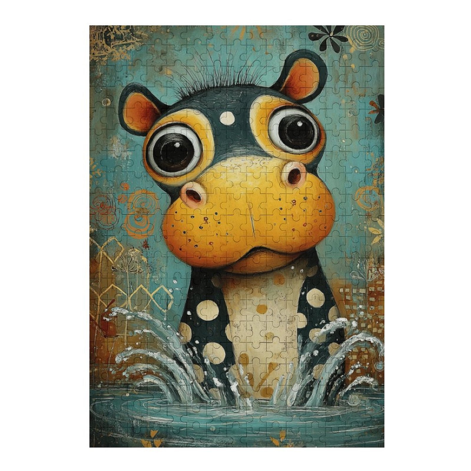 Splashing Hippo Wooden Puzzle